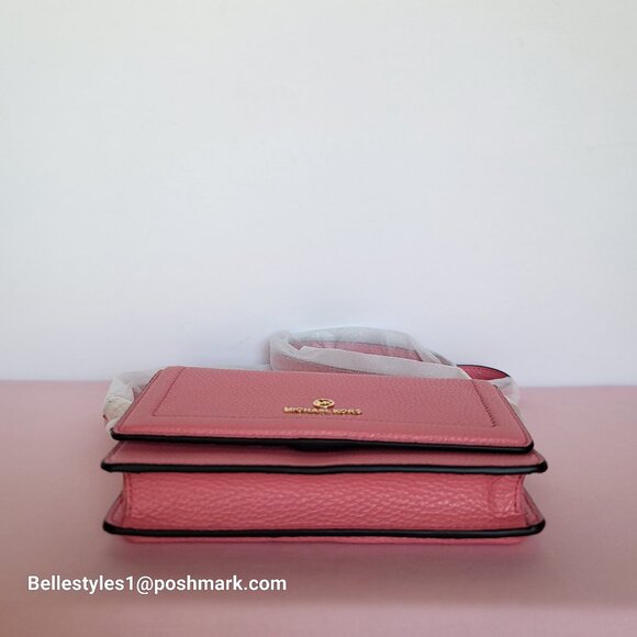 MICHAEL KORS Jet Set Charm Small Phone Pebbled Leather Crossbody- Tea Rose⭐ - Picture 10 of 16